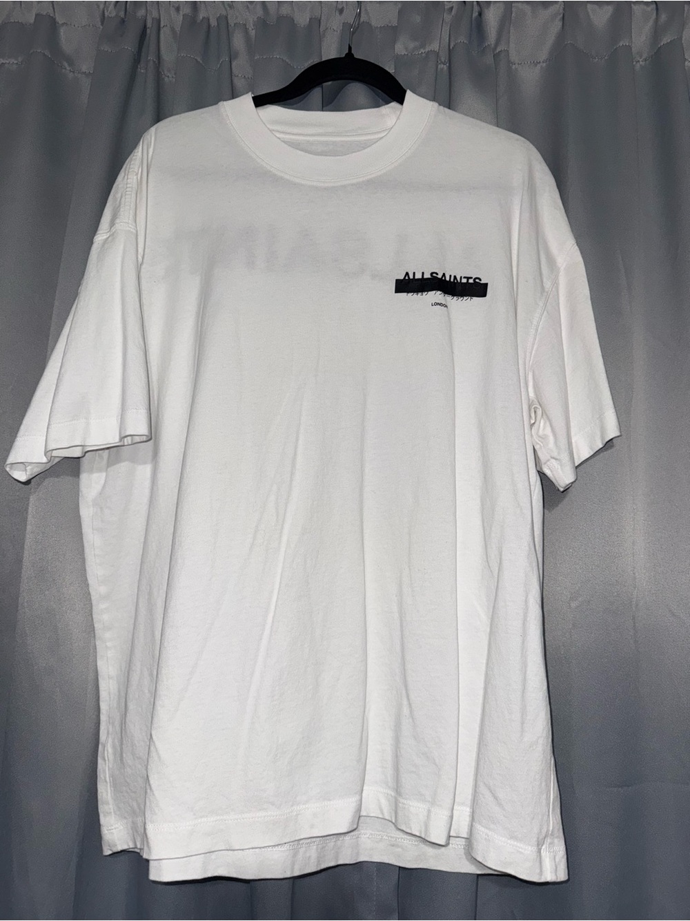 All Saints White Short Sleeve Tee with Small Black Logo
